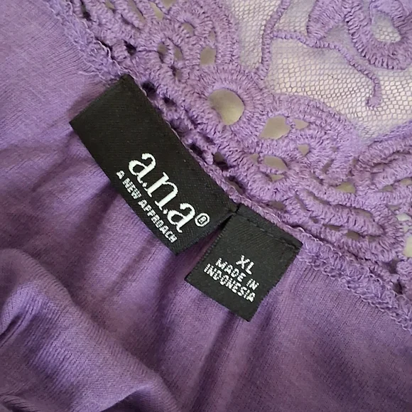 a.n.a Lavender Lace Detail Blouse - Picture 4 of 6